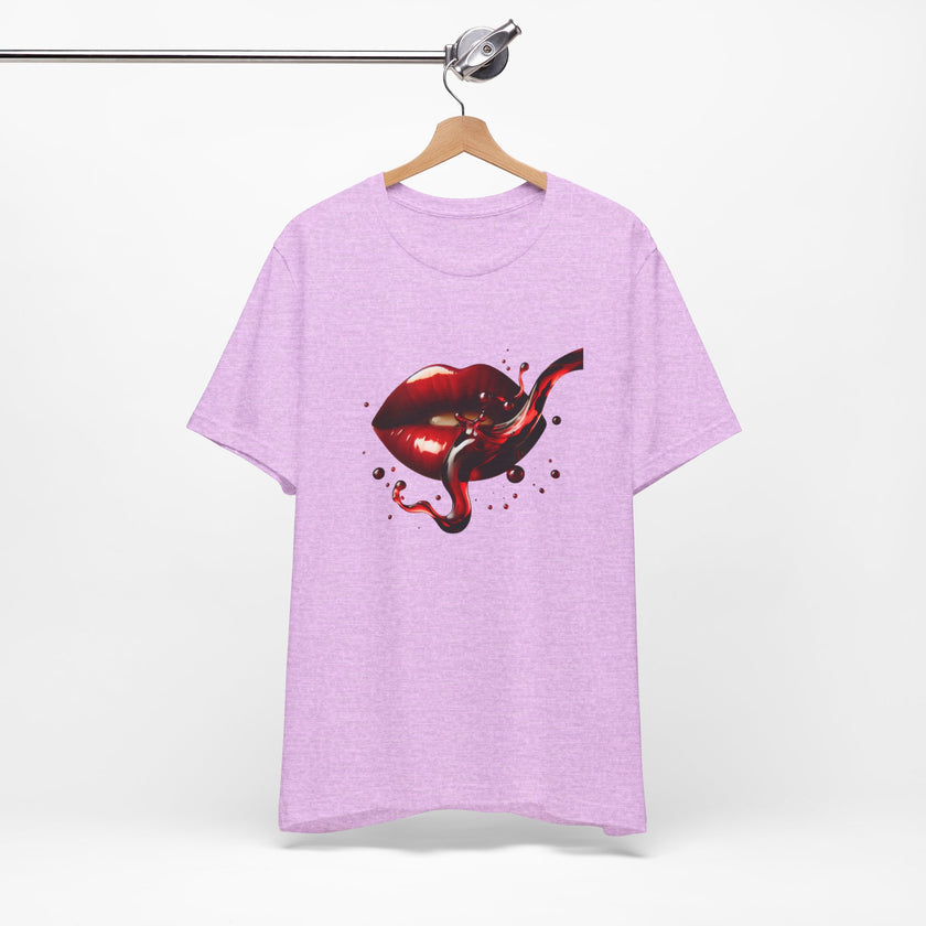 Red Lip Design Unisex Jersey Tee | Casual Wear, Trendy Shirt, Gift for Her, Summer Style, Statement Top
