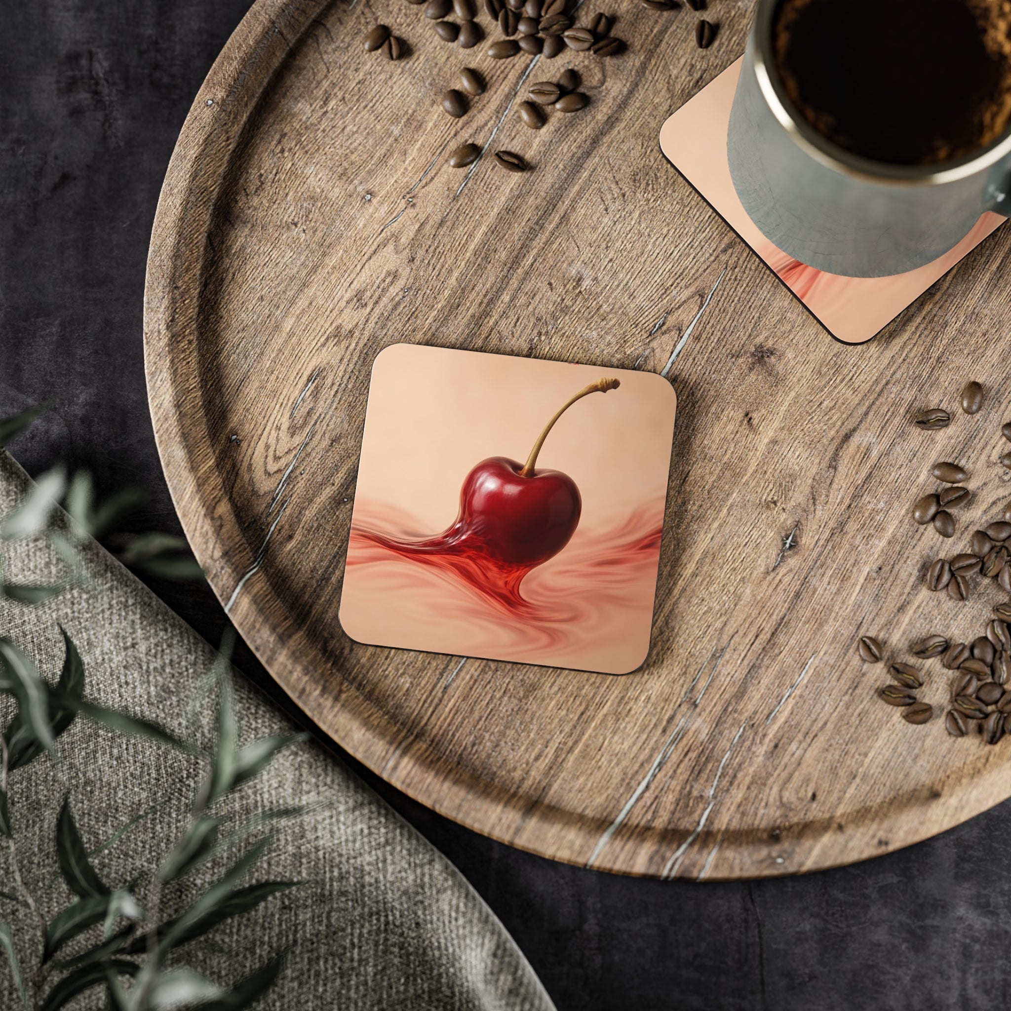 Cherry Blossom Coasters Wine Lovers- Artistic Drink Coasters for Home Decor, Unique Gifts for Wine Lovers, Weddings, Birthdays & More