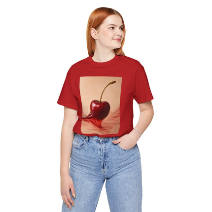 Cherry Splash Graphic Tee - Cute Summer Shirt, Unisex Casual Wear, Gift for Fruit Lovers, Trendy Soft T-Shirt, Fun Statement Top