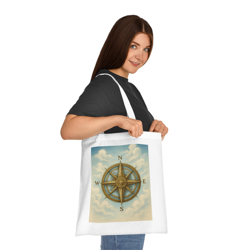 Vintage Compass Cotton Tote Bag