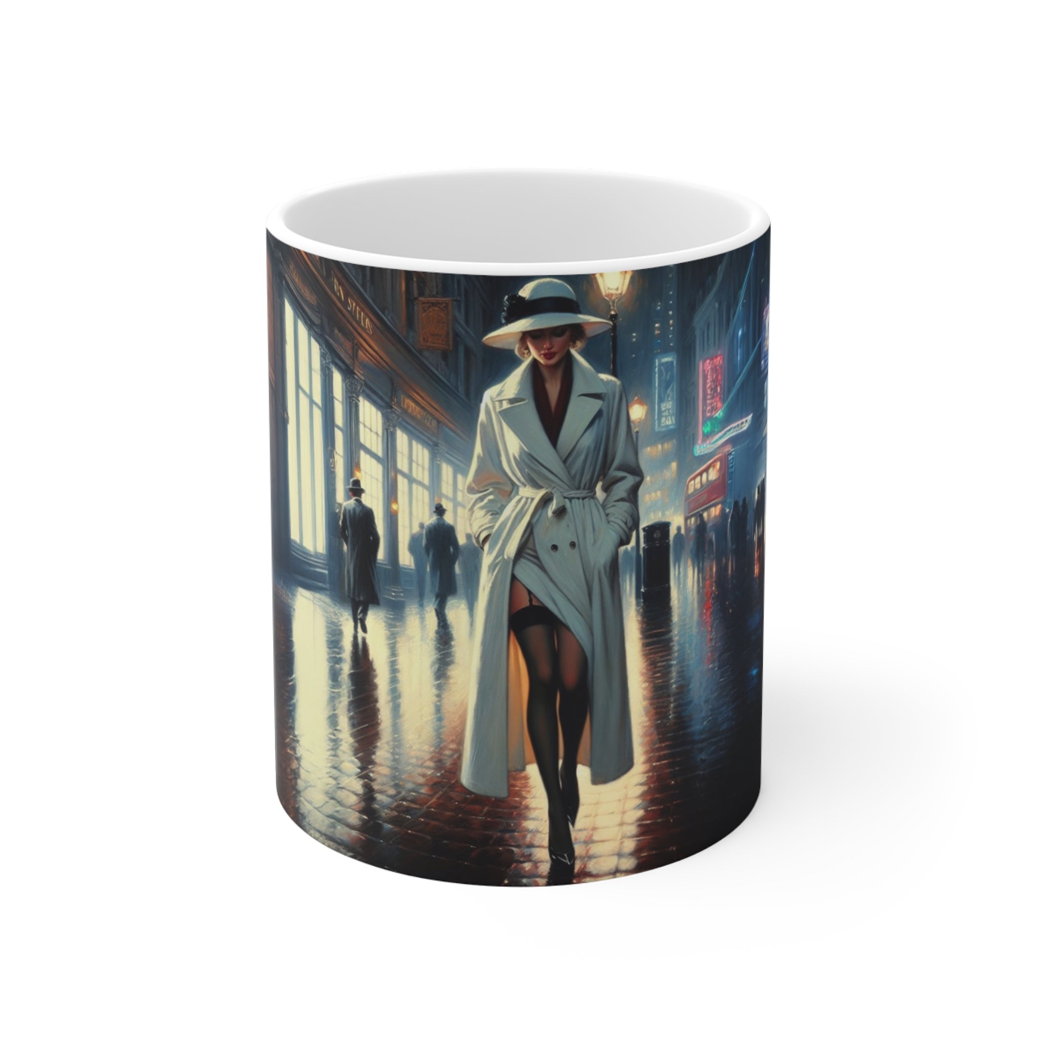 Tower Bridge, Retro Glamour, London Mug,  Enthusiast Gift, Coffee Cup, Retro, Unique, Mug, Glamour, Retro, Woman, Car,  London,