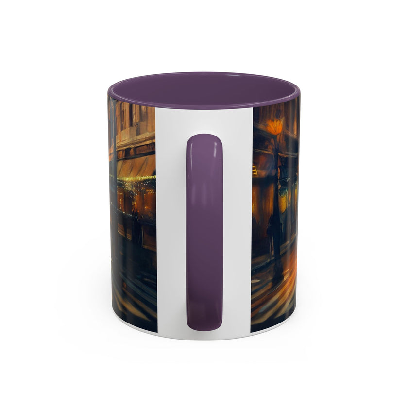 Delightful Vintage-Inspired Cityscape Accent Coffee Mug - 11oz & 15oz perfect for urban art lovers.