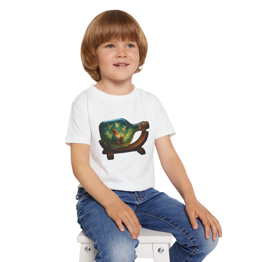 Whimsical Toddler T-Shirt with Bottle Design, Cute Kids Tee, Gift for Toddlers, Birthday Outfit, Playful Apparel