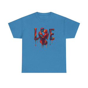 Love Heavy Cotton Tee For Him - Artful Expression for Couples, Gift for Anniversaries, Valentine's Day, Casual Wear, Art Lovers Tee