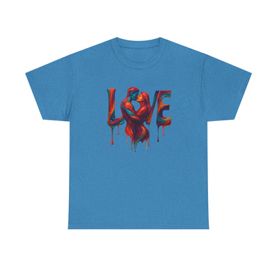 Love Heavy Cotton Tee For Him - Artful Expression for Couples, Gift for Anniversaries, Valentine's Day, Casual Wear, Art Lovers Tee