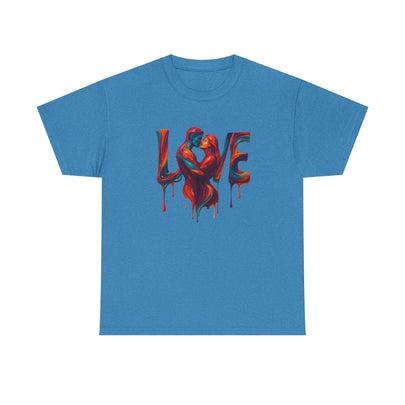 Love Heavy Cotton Tee For Him - Artful Expression for Couples, Gift for Anniversaries, Valentine's Day, Casual Wear, Art Lovers Tee