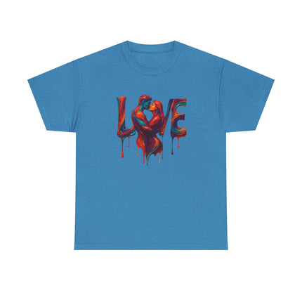 Love Heavy Cotton Tee For Him - Artful Expression for Couples, Gift for Anniversaries, Valentine's Day, Casual Wear, Art Lovers Tee