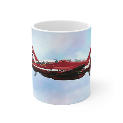 Red Arrows Cross over Airplane Mug, Aviation Enthusiast Gift, Pilot Coffee Cup, Retro Flight Decor, Unique Pilot Mug, Red Arrows, RAF, Planes, Red