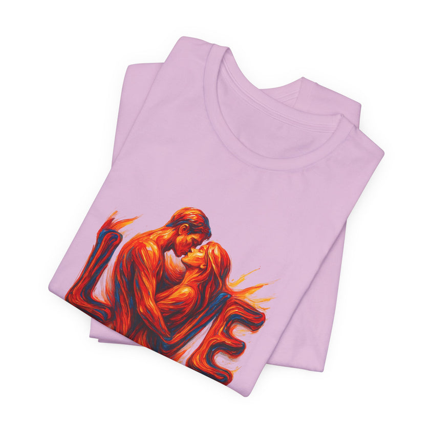 Love Embrace Unisex T-Shirt, Romantic Tee, Gift for Couples, Valentine's Day Apparel, Cute Love Shirt, Sweetheart Gift