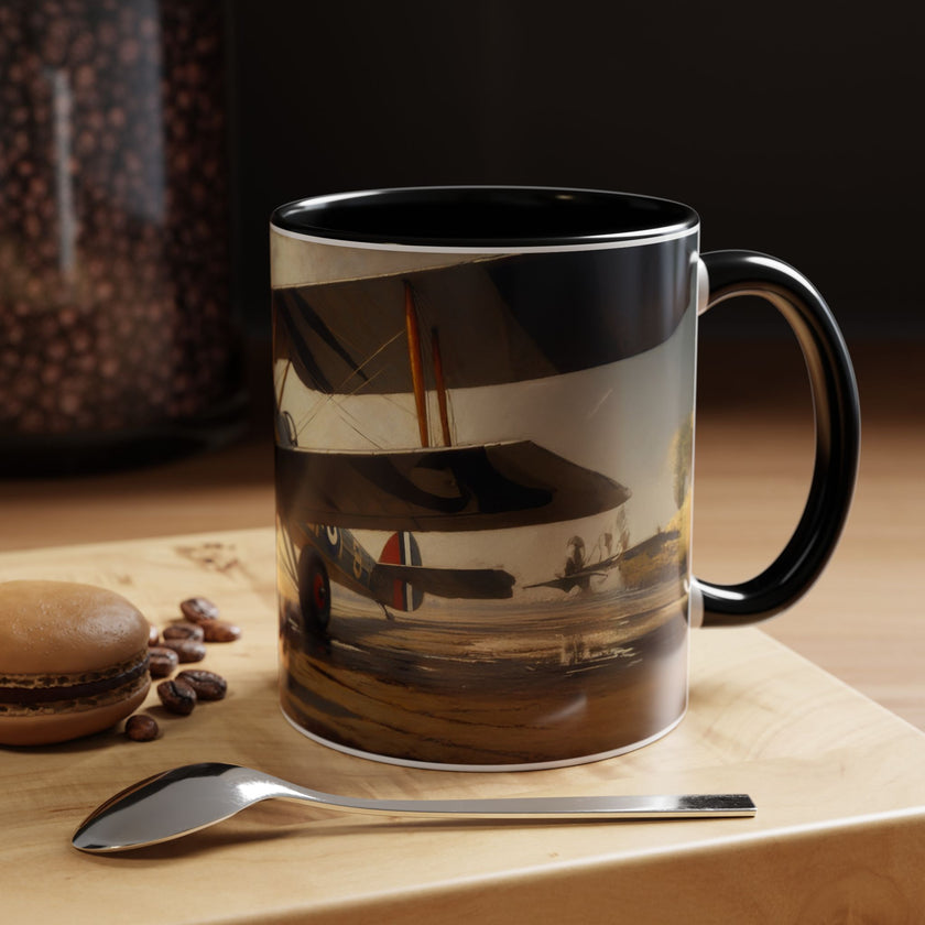 Vintage Aviator Accent Coffee Mug - 11oz, Vibrant Accent Coffee Mug