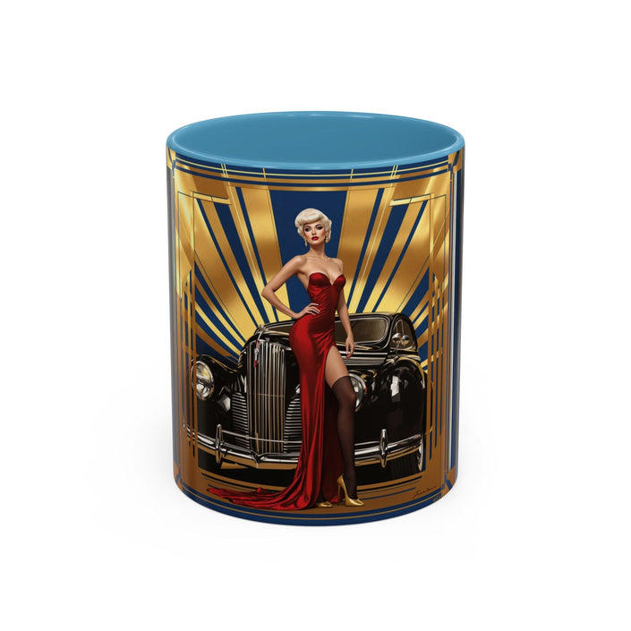 Glamorous Vintage Coffee Mug with colorful art, ideal for coffee breaks at home or the office.