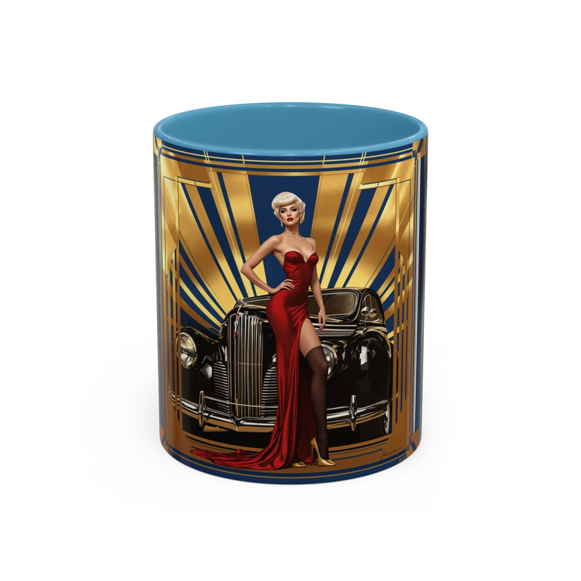 Glamorous Vintage Coffee Mug with colorful art, ideal for coffee breaks at home or the office.
