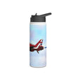 Red Arrows Cross Over Stainless Steel Water Bottle, Jet Design, Gift for Pilot, Travel Hydration, Airforce Lover, Outdoor Adventures, Red Arrows, RAF, British, Aviation,