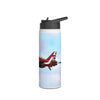 Red Arrows Cross Over Stainless Steel Water Bottle, Jet Design, Gift for Pilot, Travel Hydration, Airforce Lover, Outdoor Adventures, Red Arrows, RAF, British, Aviation,