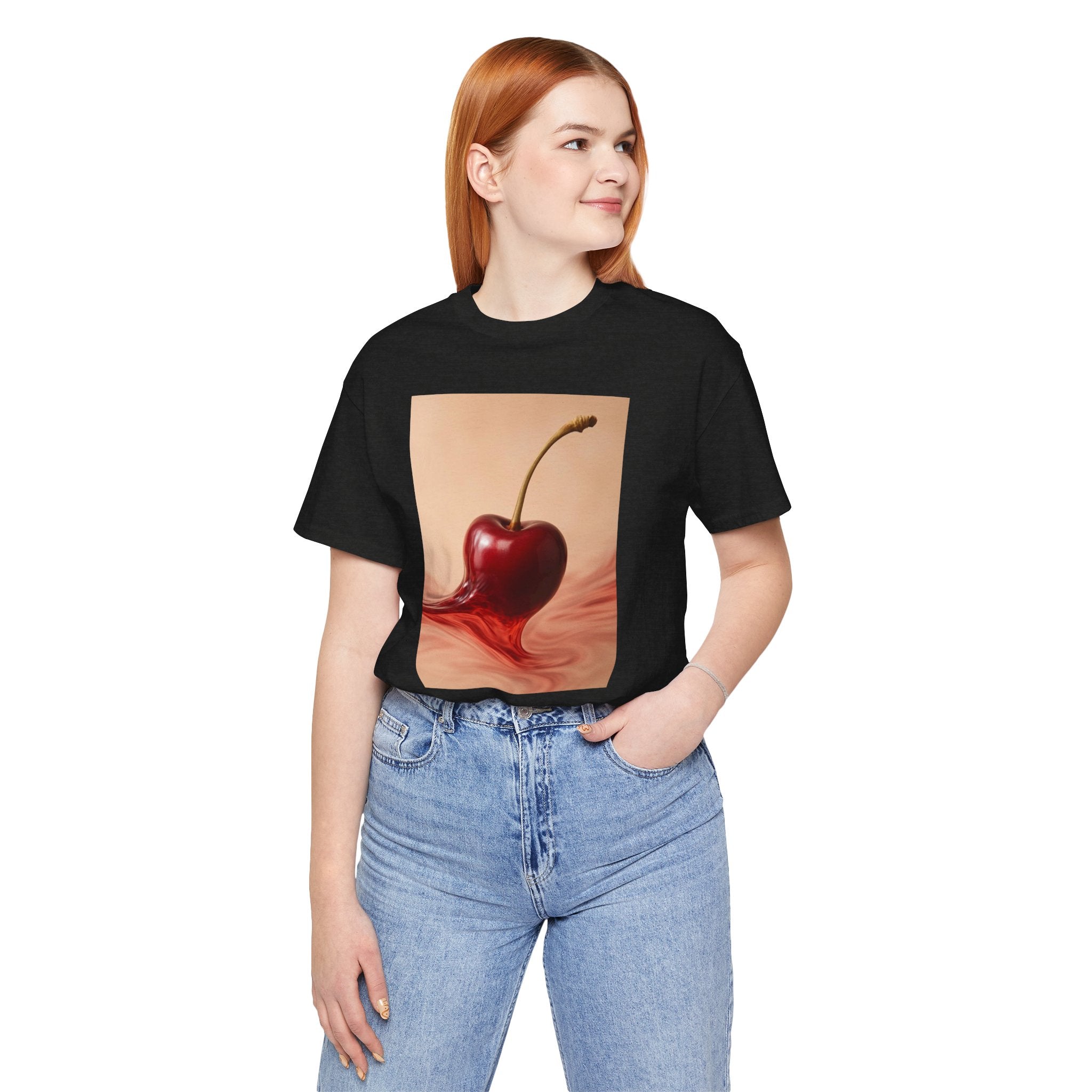 Cherry Splash Graphic Tee - Cute Summer Shirt, Unisex Casual Wear, Gift for Fruit Lovers, Trendy Soft T-Shirt, Fun Statement Top