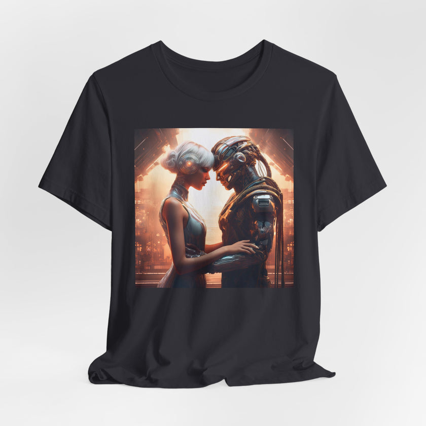 Futuristic Love Tee for Her | Sci-Fi Enthusiast Shirt, Unisex Graphic Tee, Gift for Her, Casual Wear, Geeky Apparel