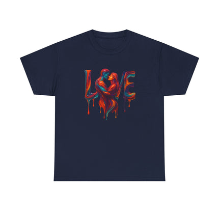 Love Heavy Cotton Tee For Him - Artful Expression for Couples, Gift for Anniversaries, Valentine's Day, Casual Wear, Art Lovers Tee