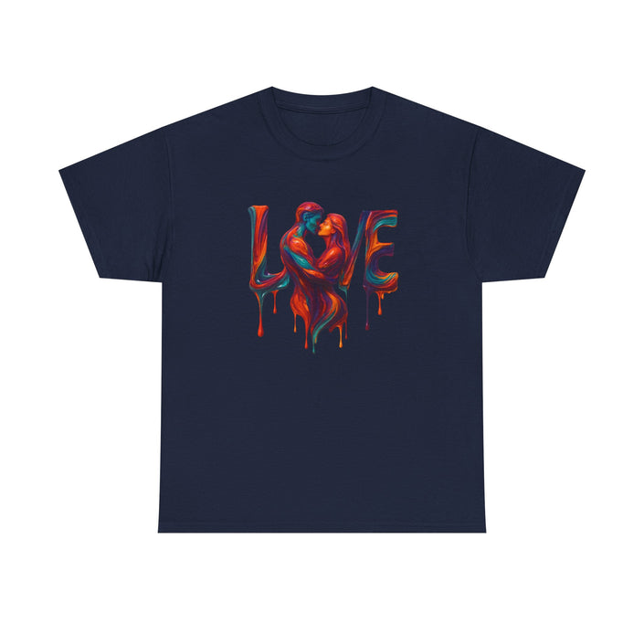 Love Heavy Cotton Tee For Him - Artful Expression for Couples, Gift for Anniversaries, Valentine's Day, Casual Wear, Art Lovers Tee