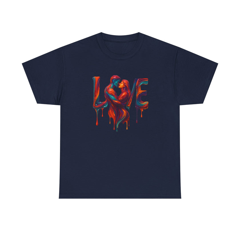 Love Heavy Cotton Tee For Him - Artful Expression for Couples, Gift for Anniversaries, Valentine's Day, Casual Wear, Art Lovers Tee