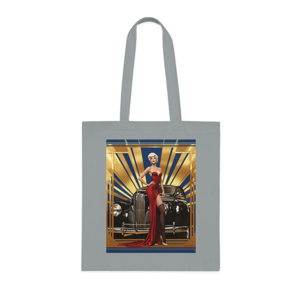 Vintage Glamour Cotton Tote Bag , Artistic Tote Bag