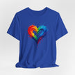 Rainbow Heart Ladies Shirt Jersey Short Sleeve Tee - Ideal for community events or casual wear.