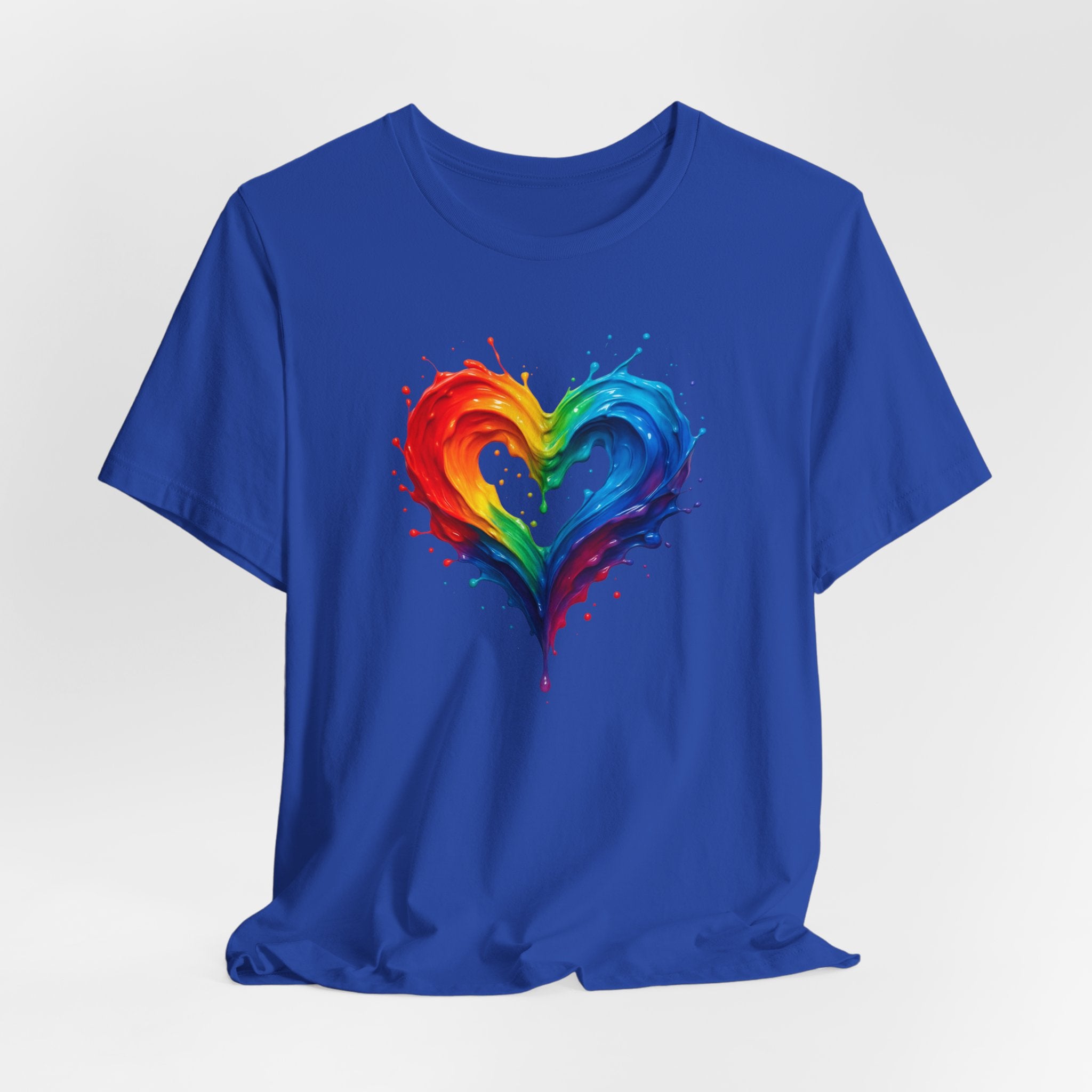 Rainbow Heart Ladies Shirt Jersey Short Sleeve Tee - Ideal for community events or casual wear.