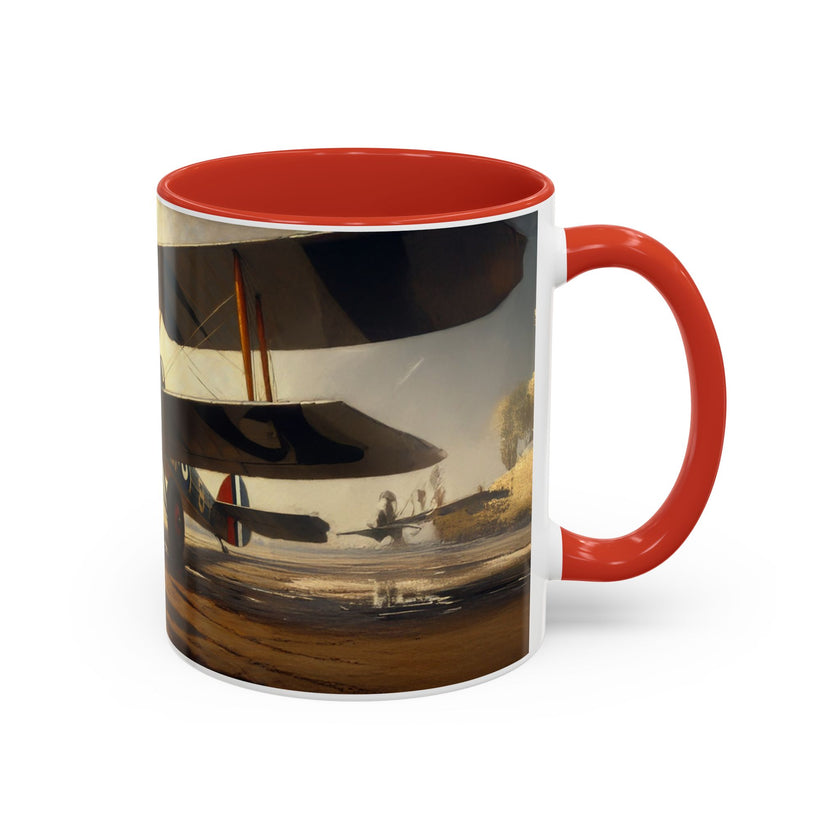 Vintage Aviator Accent Coffee Mug - 11oz, Vibrant Accent Coffee Mug
