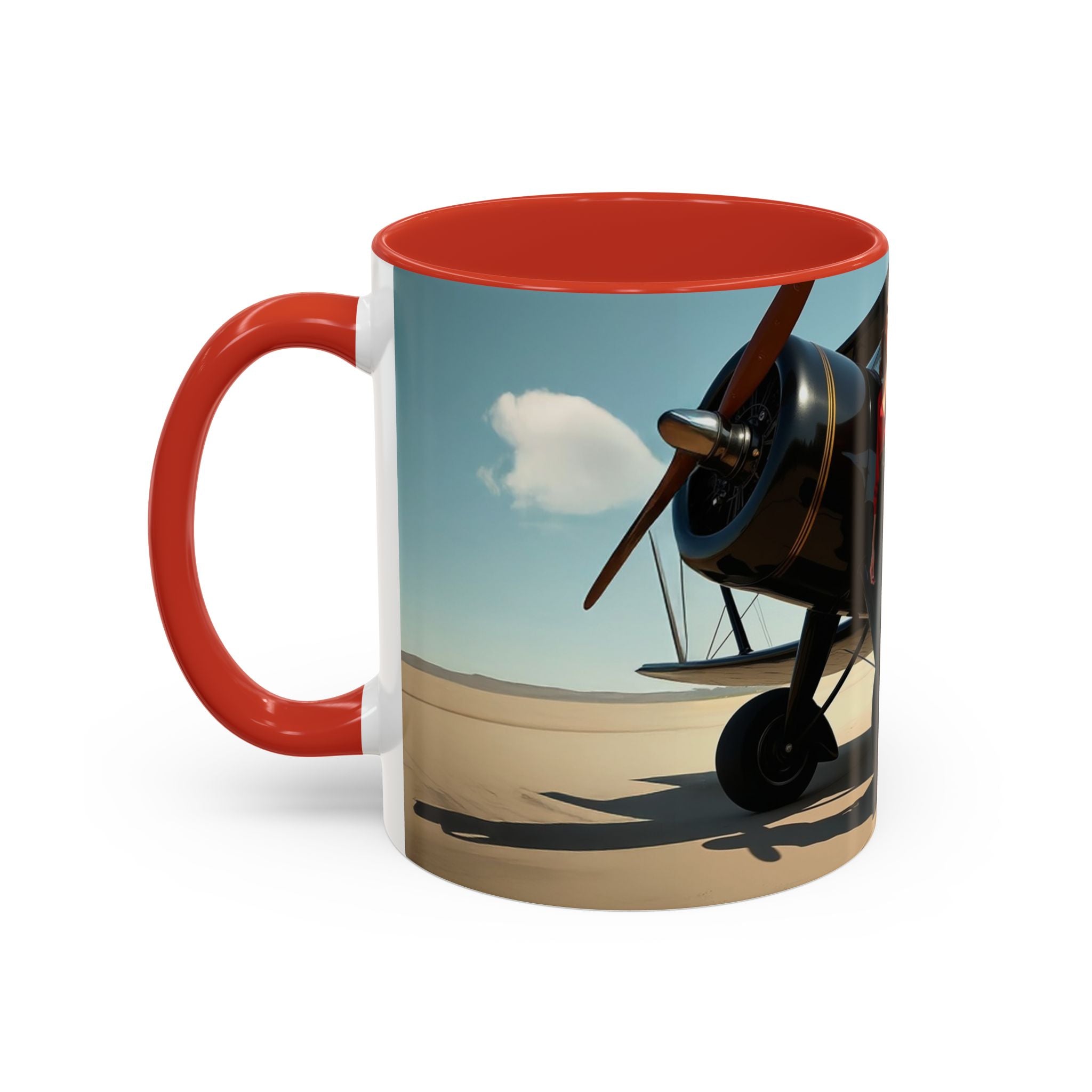 Vintage Aviation Accent Coffee Mug with contrasting colors for visual appeal.
