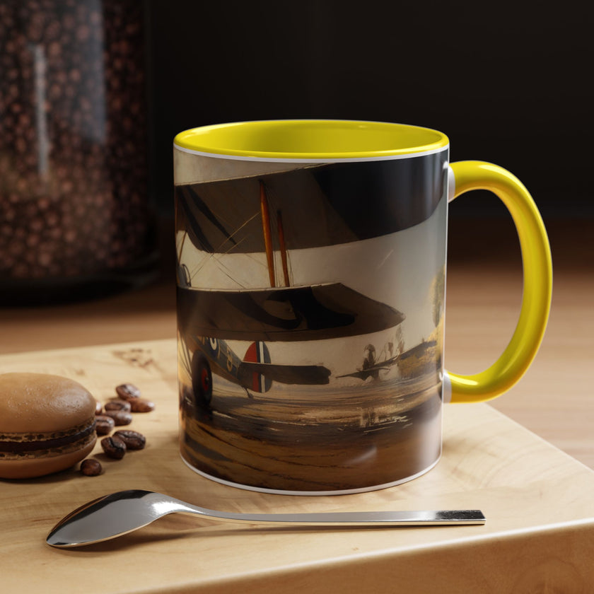 Vintage Aviator Accent Coffee Mug - 11oz, Vibrant Accent Coffee Mug