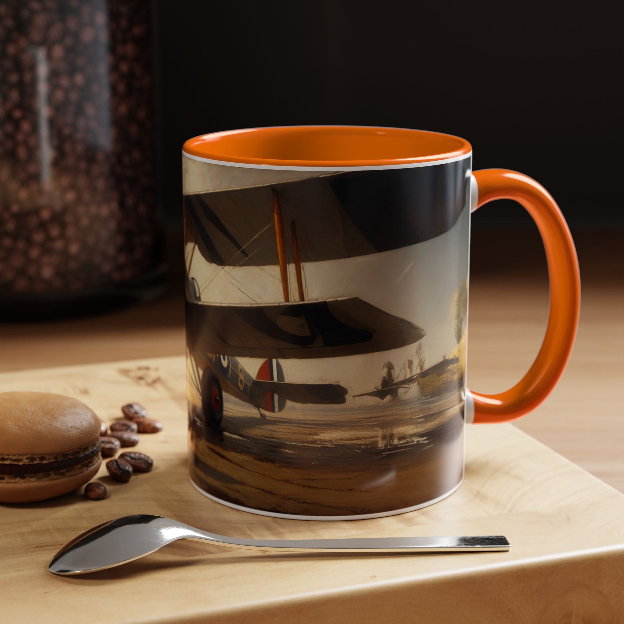 Vintage Aviator Accent Coffee Mug - 11oz, Vibrant Accent Coffee Mug