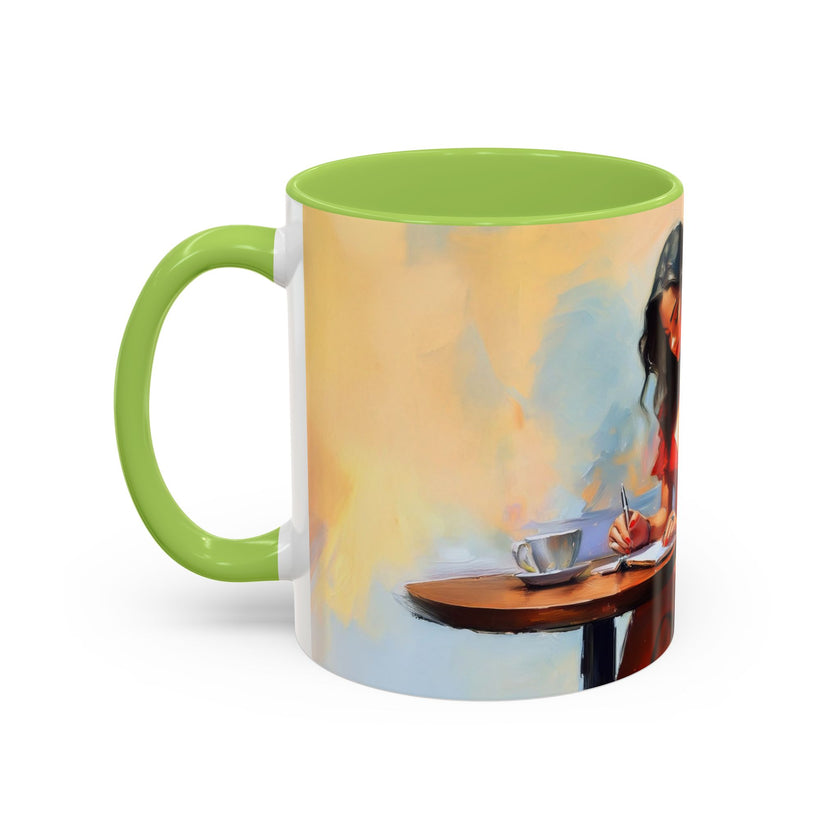 Artistic Red Dress Accent Coffee Mug - 11oz capturing attention with its stunning artistic flair