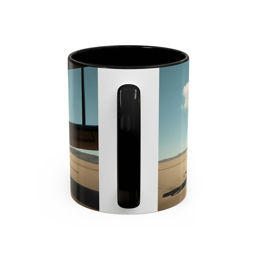 Vintage Aviation Accent Coffee Mug featuring vibrant printing techniques, perfect for stylish drinkware.