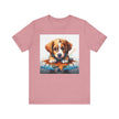 Adorable Puppy Art Tee For Her, Cute Dog Lover's T-Shirt, Casual Gift for Animal Lovers, Gift for Her, Pet-Themed Apparel, Fun Birthday Gift