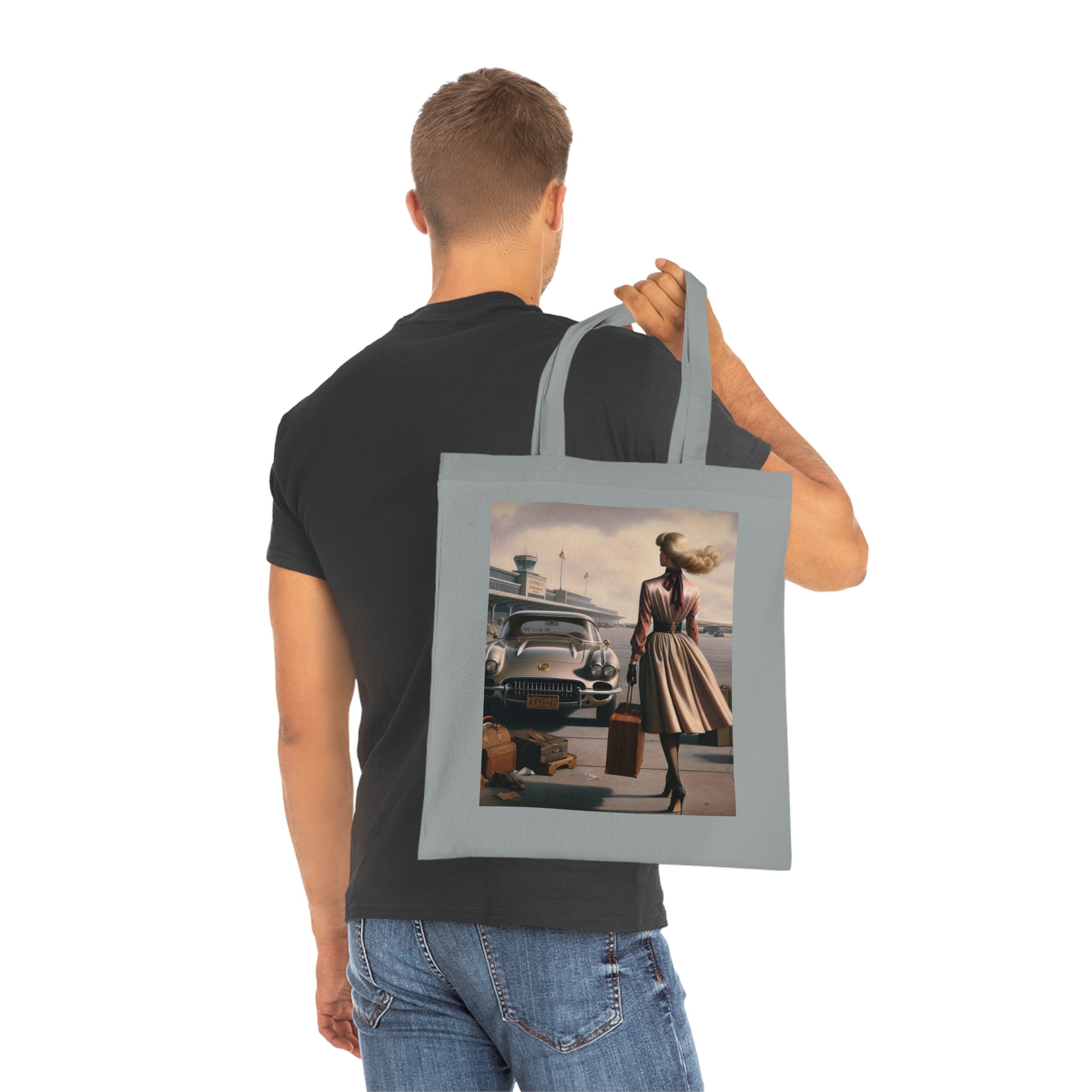 Vintage Travel Cotton Tote Bag - Stylish & Functional Artistic Tote Bag