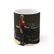 Glamour Woman,  Mug, Enthusiast Gift, Coffee Cup, Retro, Unique, Mug, Glamour, Retro, Woman, Dress, Red