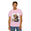 Kitten T-Shirt, Retro Fashion Tee, Stylish Casual Wear, Gift for Her, Trendy T-Shirt for Events
