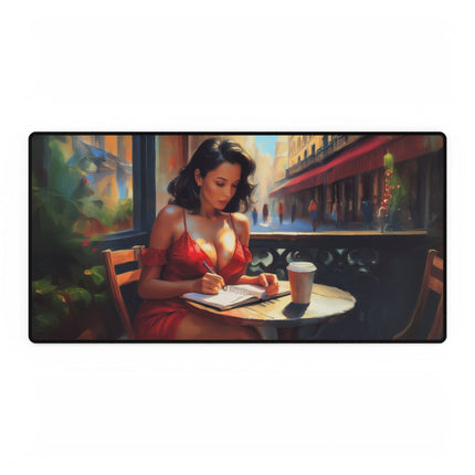 Chic Artist Desk Mat - Coffee & Creativity