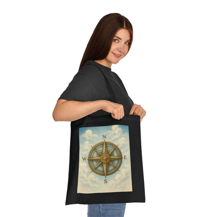 Vintage Compass Cotton Tote Bag