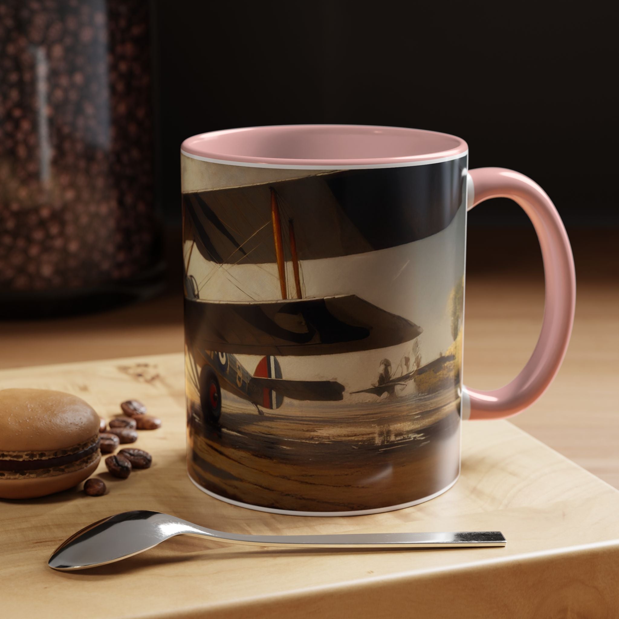 Vintage Aviator Accent Coffee Mug - 11oz, Vibrant Accent Coffee Mug