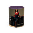 Stunning coffee mug featuring a retro car design, ideal for stylish coffee moments.