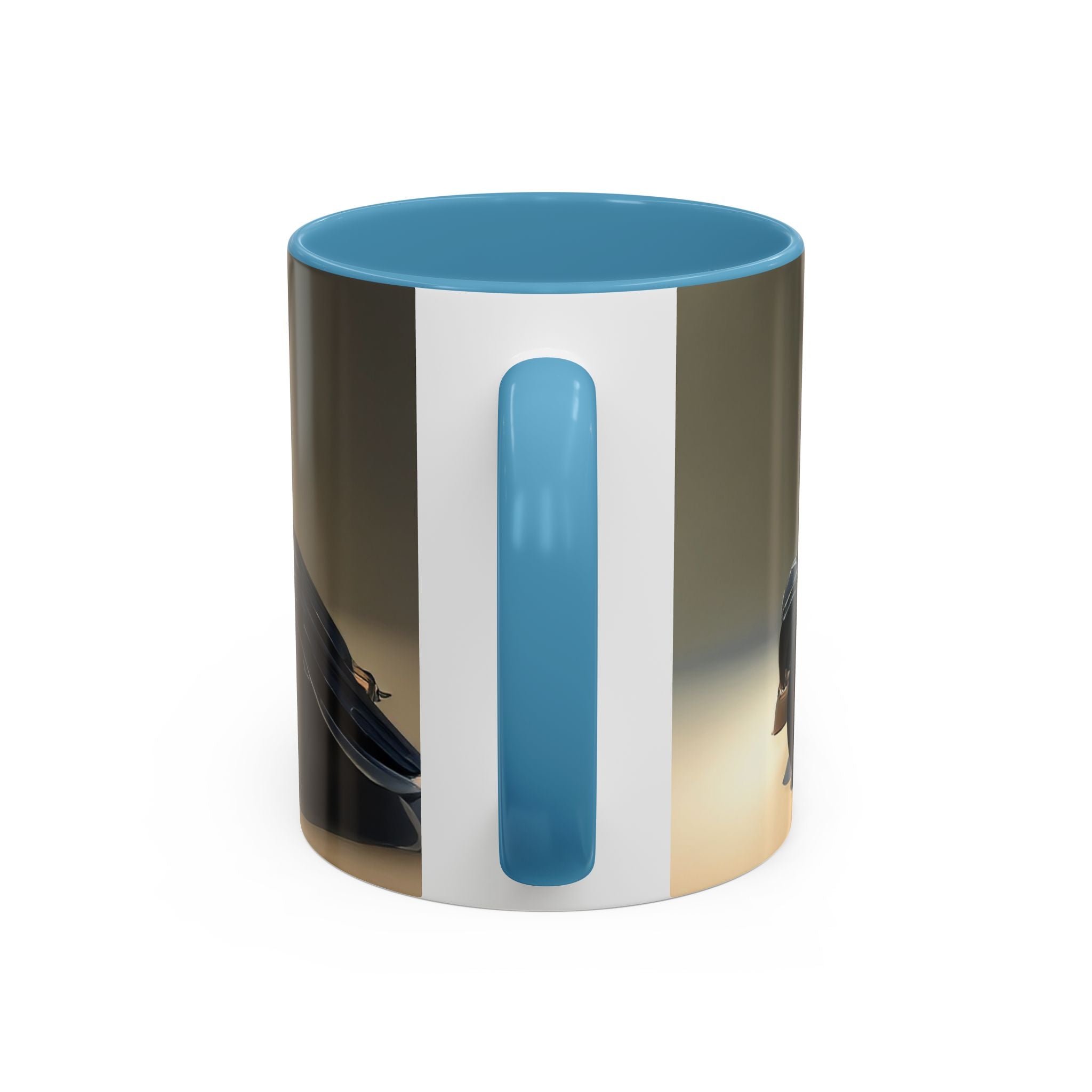 Vibrant coffee mug with a classic car design, perfect for any coffee lover.