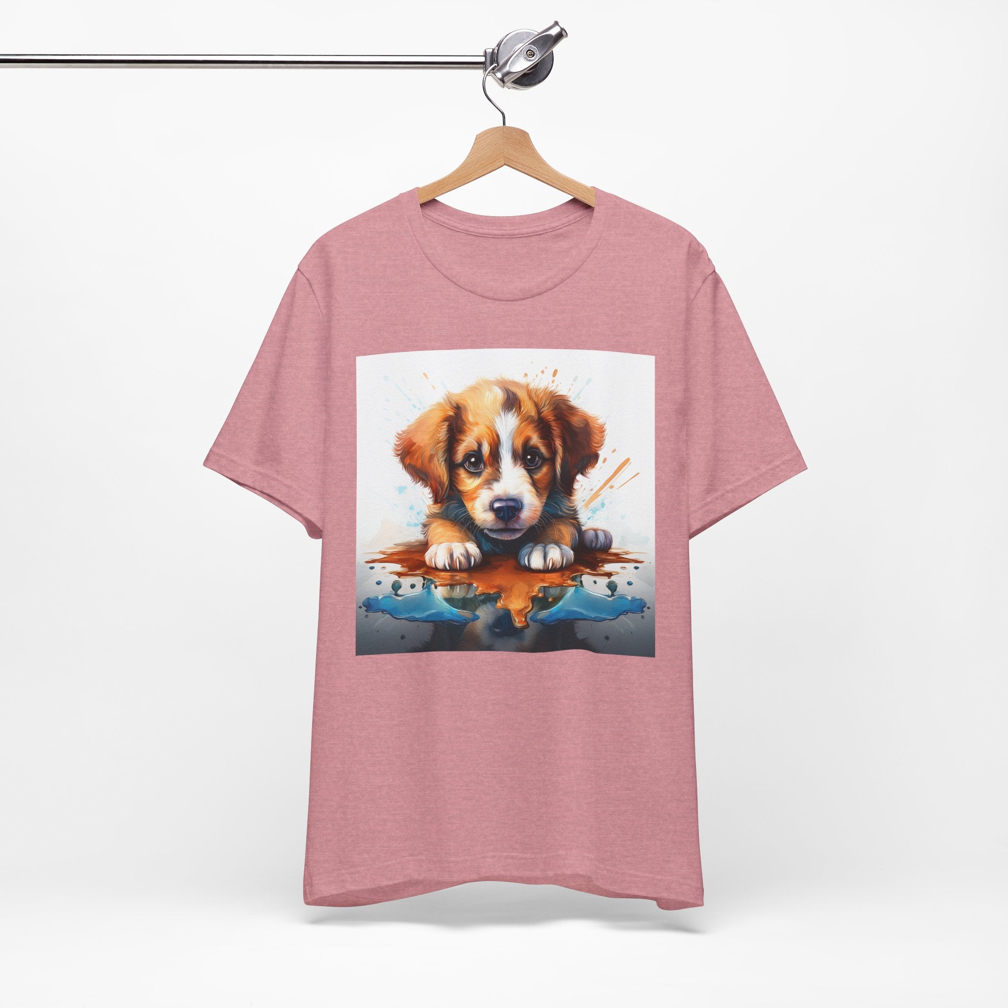 Adorable Puppy Art Tee For Her, Cute Dog Lover's T-Shirt, Casual Gift for Animal Lovers, Gift for Her, Pet-Themed Apparel, Fun Birthday Gift