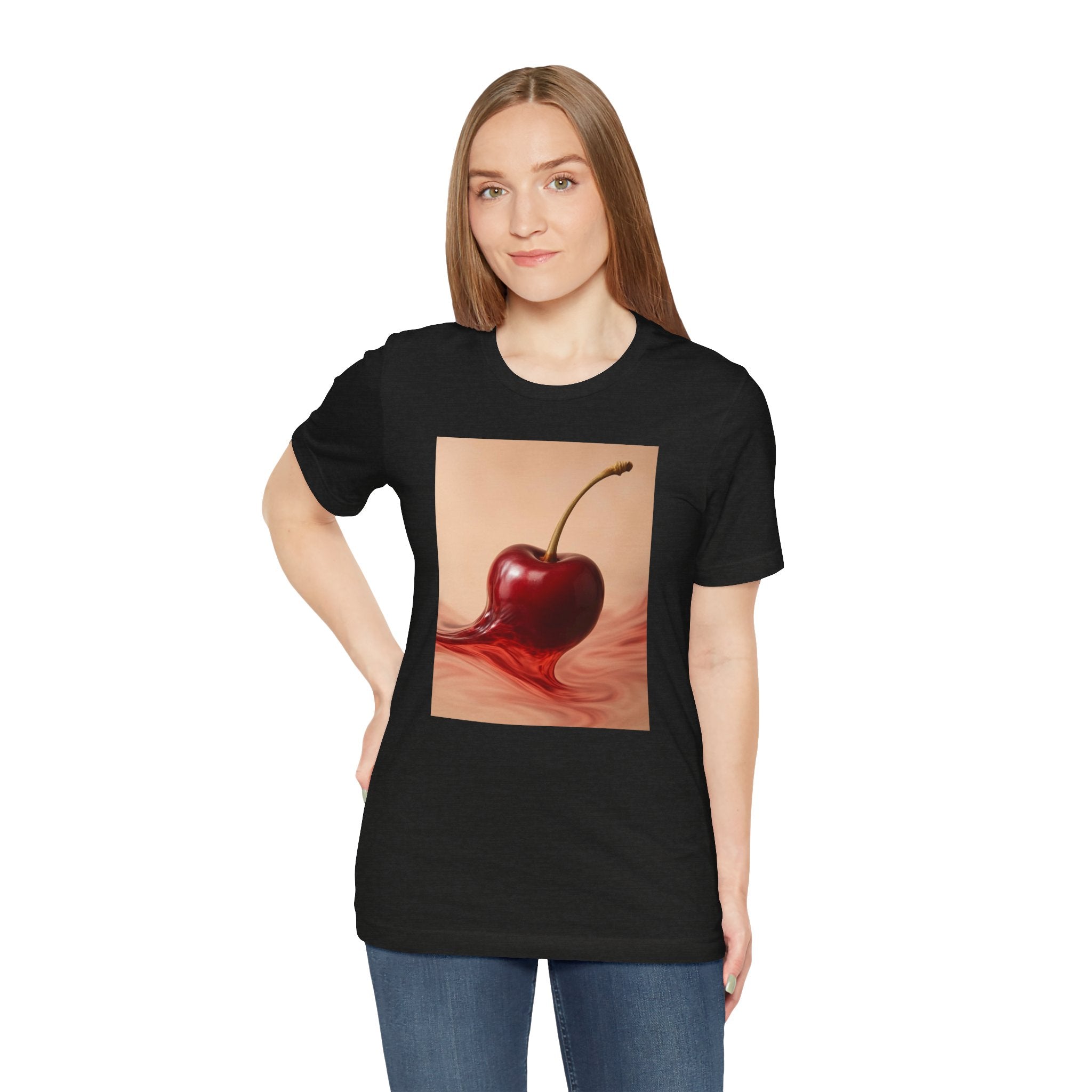 Cherry Splash Graphic Tee - Cute Summer Shirt, Unisex Casual Wear, Gift for Fruit Lovers, Trendy Soft T-Shirt, Fun Statement Top