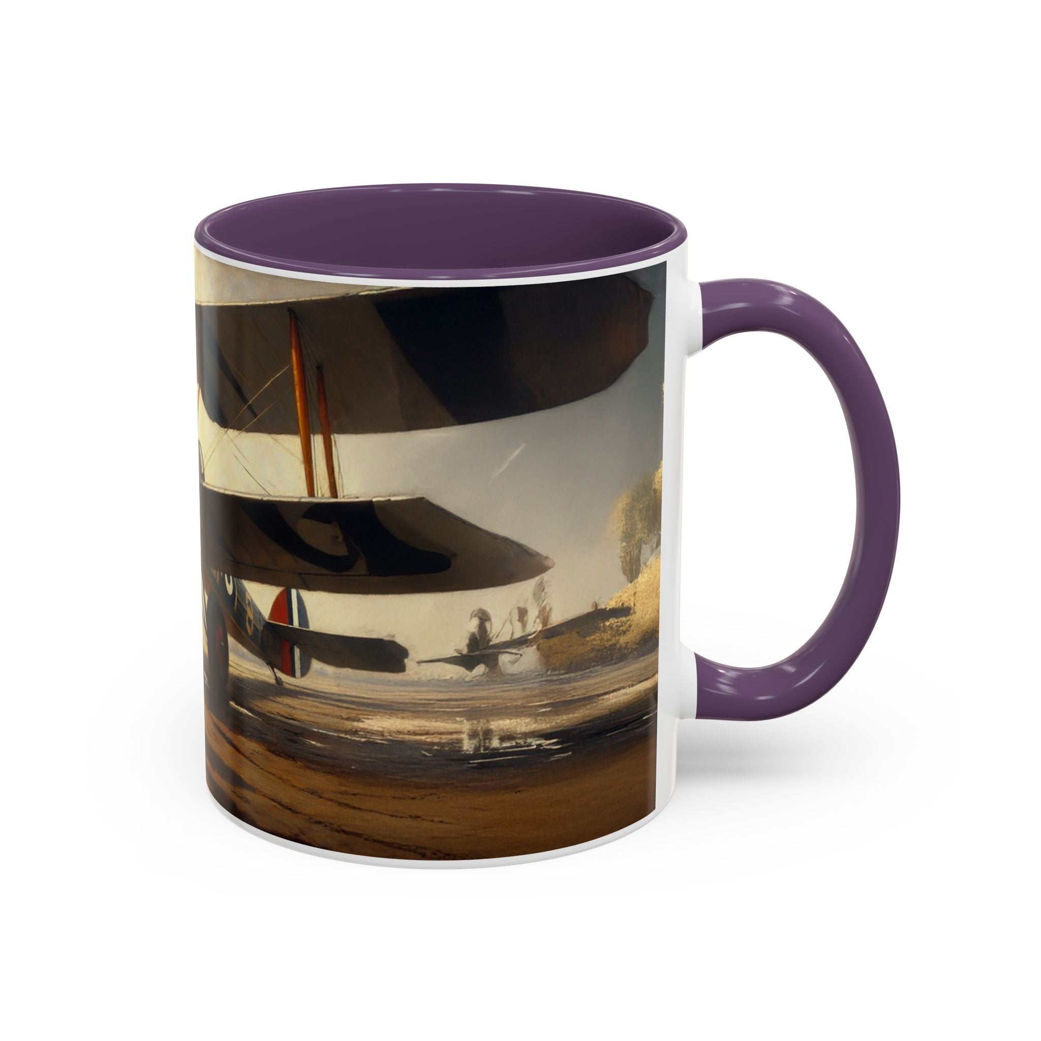 Vintage Aviator Accent Coffee Mug - 11oz, Vibrant Accent Coffee Mug