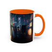 Elegant Urban Nightlife Coffee Mug showcased in various vibrant colors, appealing to diverse tastes.