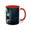 Elegant Cityscape Coffee Mug - 11oz beautifully displayed with coffee accessories.