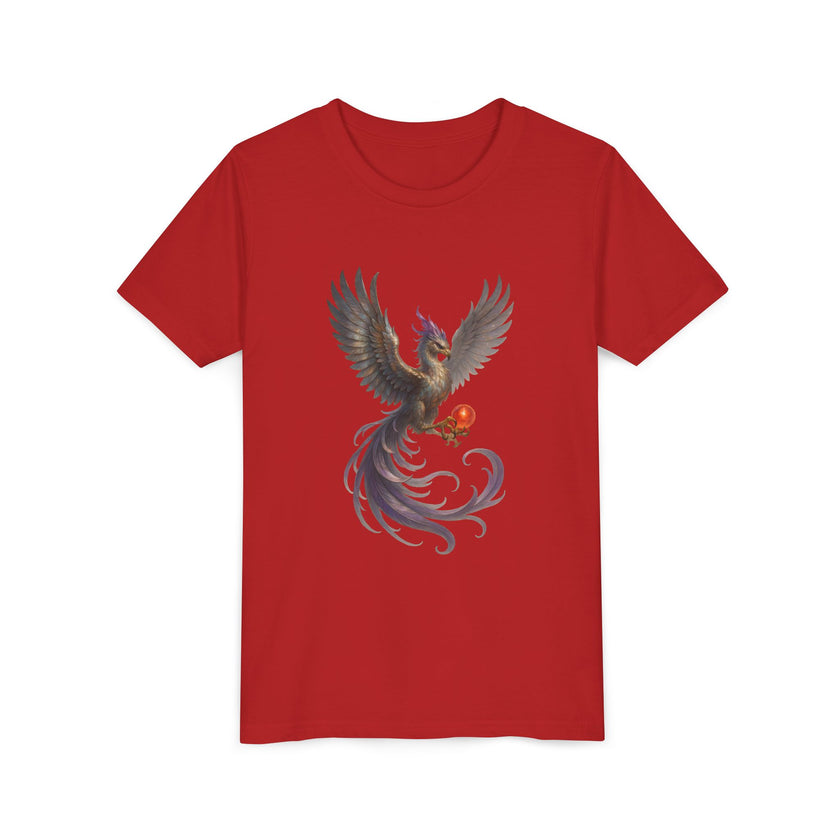 Mystical Phoenix Youth Tee, Magical T-Shirt for Kids, Fantasy Shirt, Perfect Birthday Gift, Summer Outfit, Kids Apparel