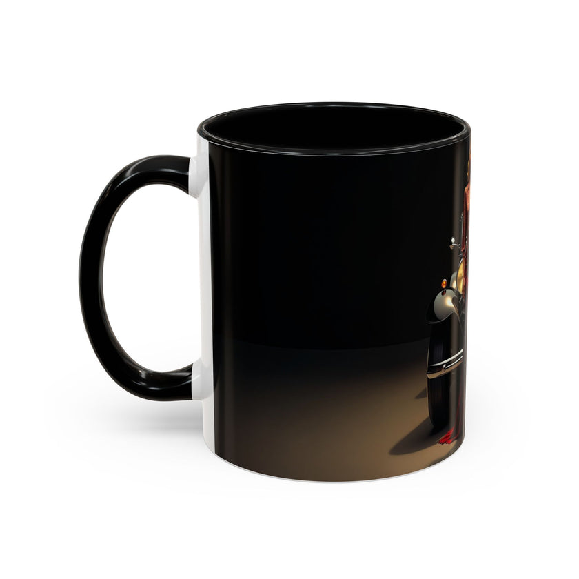 Vintage Glamour Coffee Mug - 11oz with a bold color palette, attracting coffee enthusiasts.