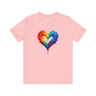 Rainbow Heart Ladies Shirt Jersey Short Sleeve Tee - Celebratory product perfect for birthday gifts.