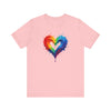 Rainbow Heart Ladies Shirt Jersey Short Sleeve Tee - Celebratory product perfect for birthday gifts.